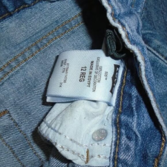 Levi's 505 Medium Wash Distressed Bootcut Jeans Frayed Low Rise Y2K Preppy - Picture 8 of 8